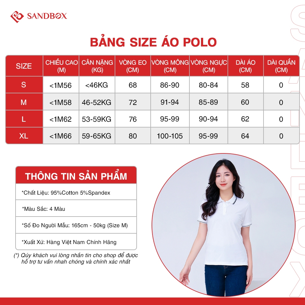 Áo Polo nữ SANDBOX chất Cotton CVC cao cấp mềm mát, cổ bẻ phối màu thời trang, dáng ôm nhẹ, thoải mái APC23003