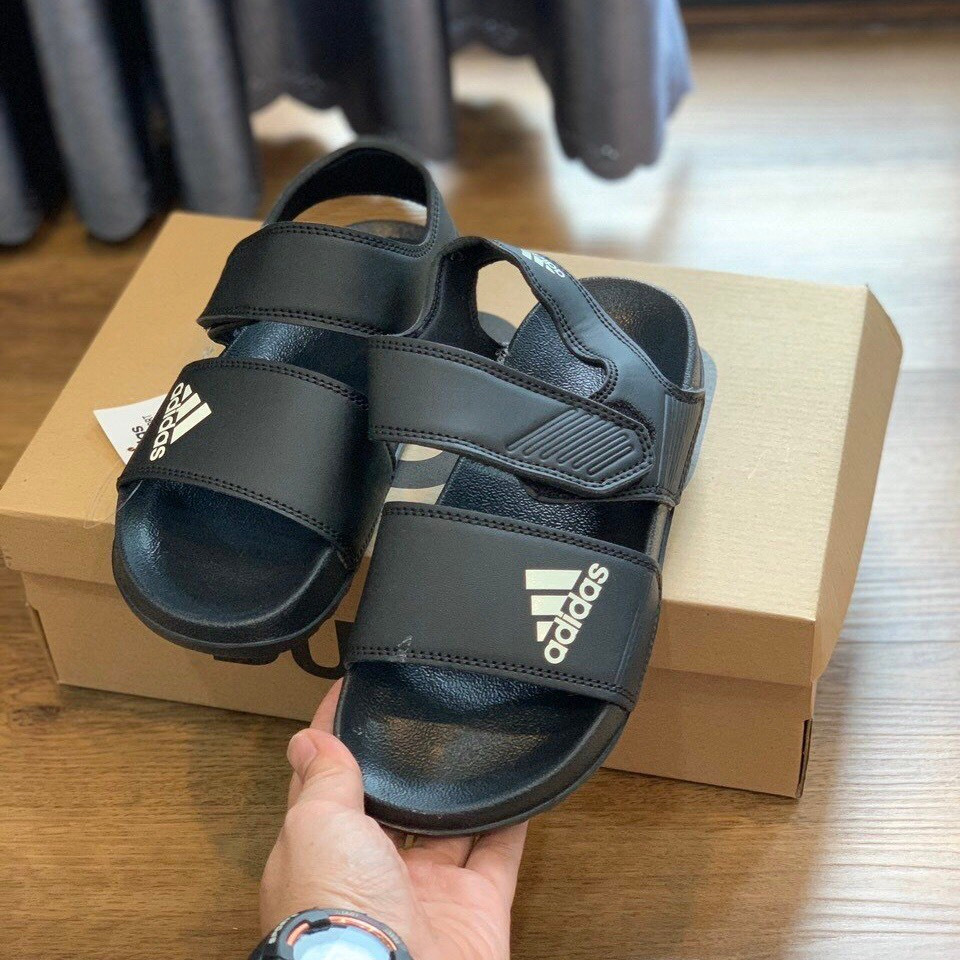 Giày Sandal -FREESHIP- Dép Sandal nam nữ , Quai hậu bền đẹp đế bằng siêu nhẹ, DAS màu đen