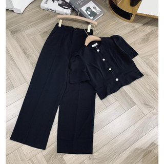 Quần Áo Bigsize Mập Fashion Áo Kiểu Bigsize Áo Vest Cổ Tròn Quần Tây Ống Đứng Thiết Kế Thanh Lịch Nàng Diện Đi Làm Xinh