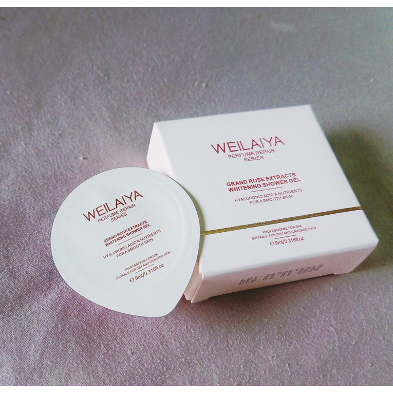 Size mini 9ml Sữa tắm nước hoa trắng da Weilaiya tinh chất hoa hồng Damask