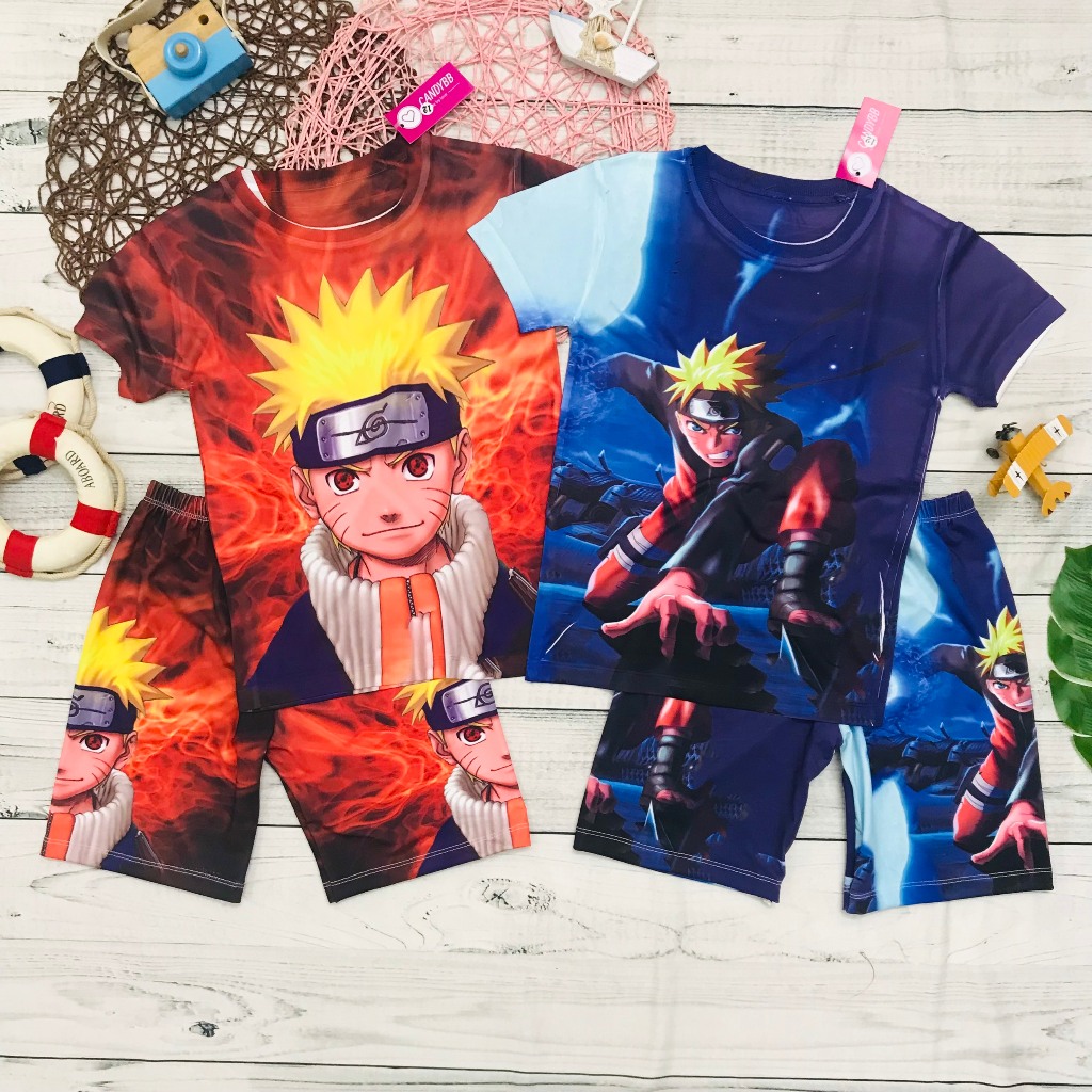 Đồ bộ bé trai, bộ thun lạnh in hoạt hình Naruto cho bé trai nhiều màu chất đẹp size đại từ 10- 57kg