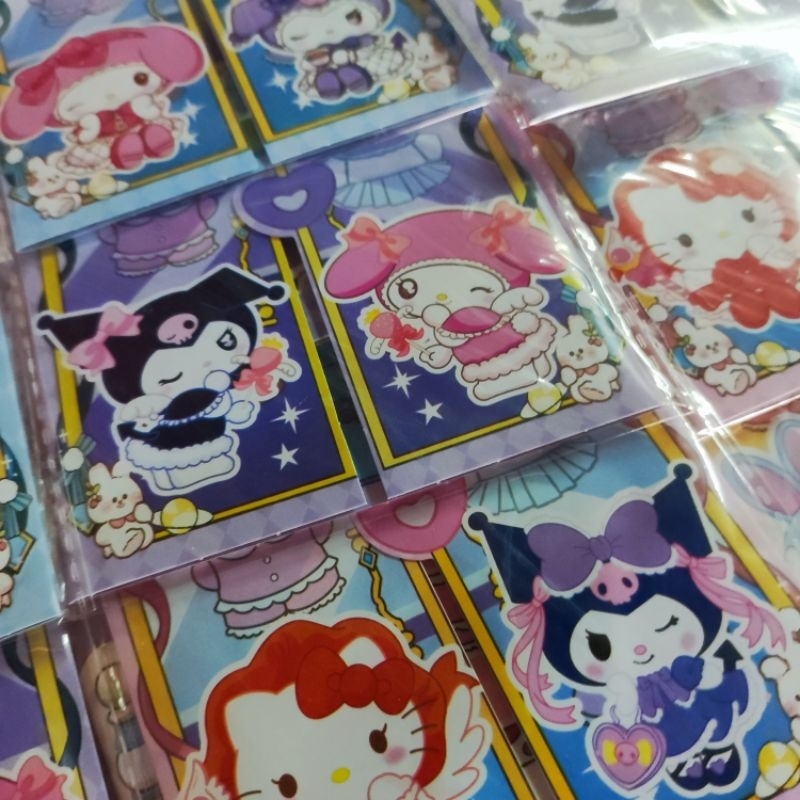 Bìa 20 bộ sticker thay quần áo thỏ tím , băng dính kiểu velcro bóc ra được