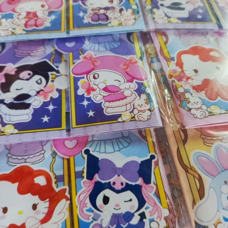 Bìa 20 bộ sticker thay quần áo thỏ tím , băng dính kiểu velcro bóc ra được