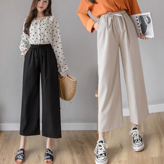 ⚡ GIÁ SẬP SÀN ⚡ Quần Culottes ống rộng lưng chun - dài 80cm - chất vải đũi tự nhiên mềm mại, mặc mát S0