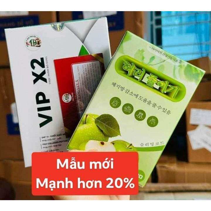 Giảm cân Vip x2 _ giảm mạnh cho cơ địa khó giảm béo lâu năm - tặng kèm detox