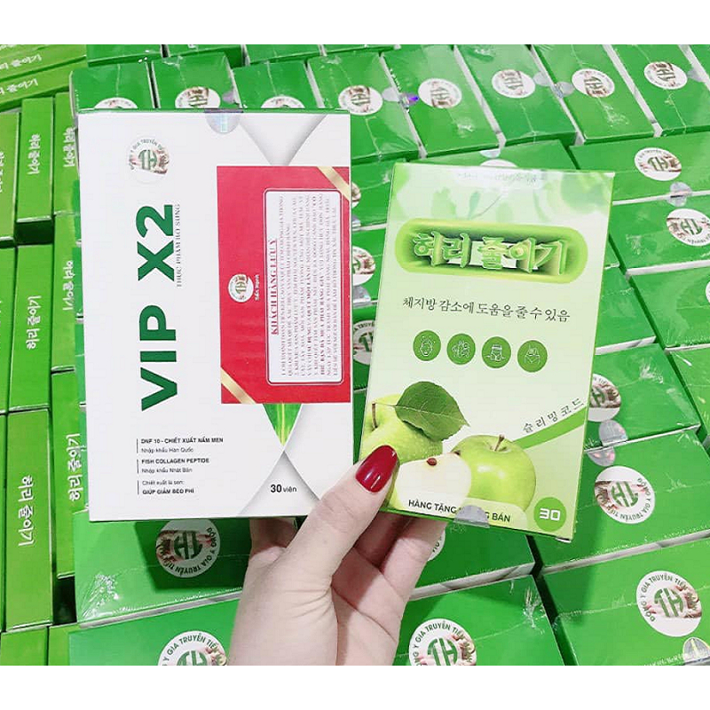 Giảm cân Vip x2 _ giảm mạnh cho cơ địa khó giảm béo lâu năm - tặng kèm detox