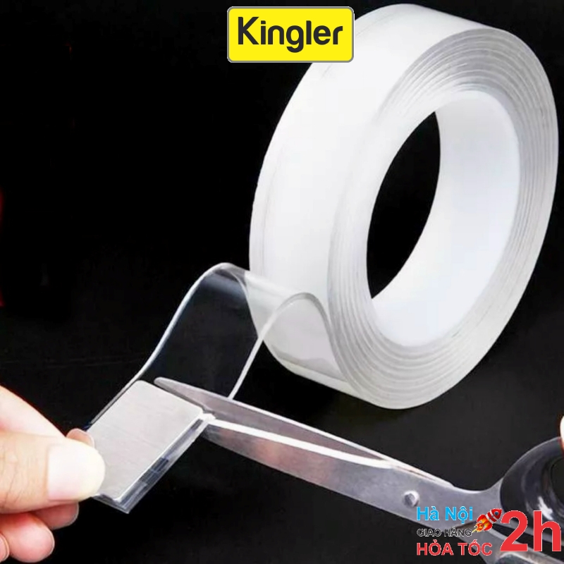 Băng Keo - Kingler, Cuộn Băng Dính Đa Năng 2 Mặt Trong Suốt, Dính Đồ Vật Lên Tường, Đồ Vật Với Nhau, Tái Sử Dụng - 6005