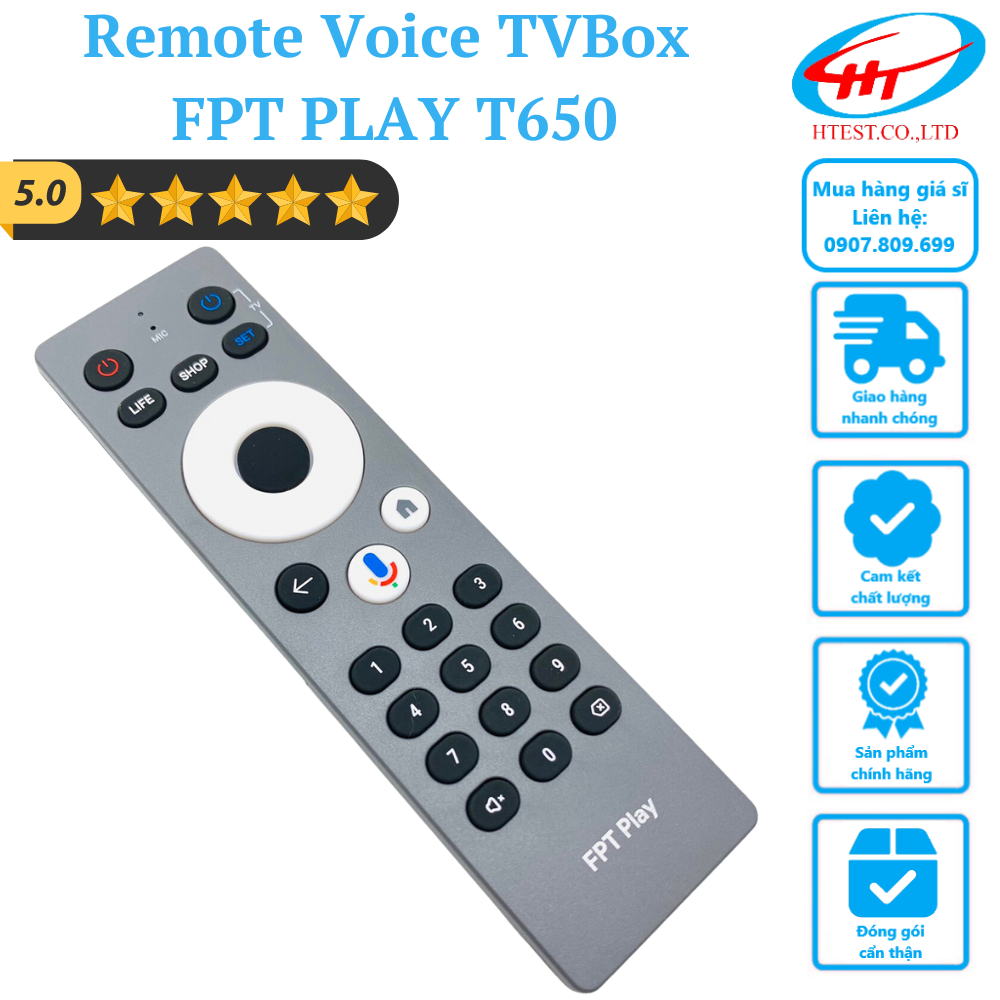 REMOTE - Điều khiển Voice TVBox FPT PLAY T650 - Có giọng nói