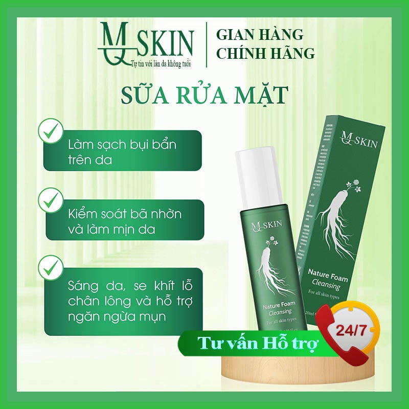 Sữa rửa mặt MQ SKIN nhân sâm chính hãng 120ml