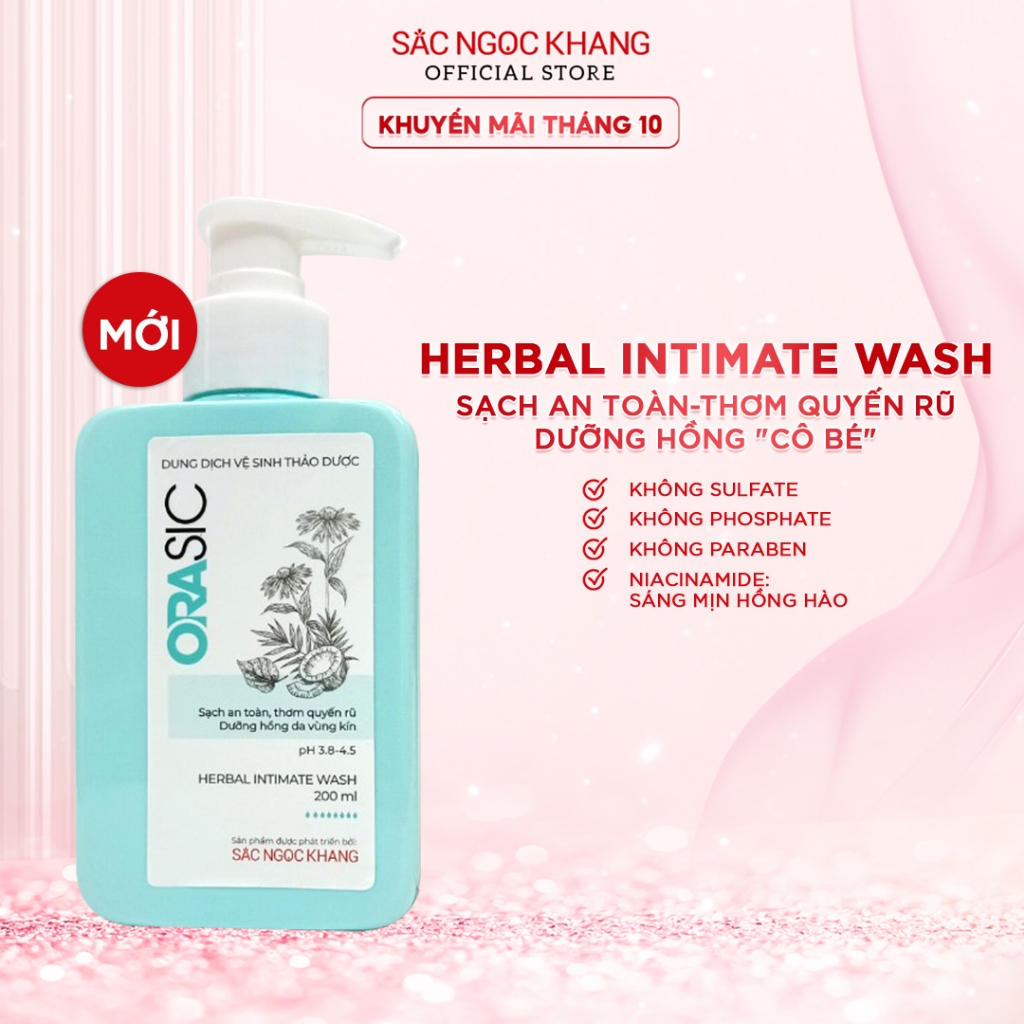 Dung dịch vệ sinh phụ nữ ORASIC Sắc Ngọc Khang_Tinh chất lá trầu không 200ml