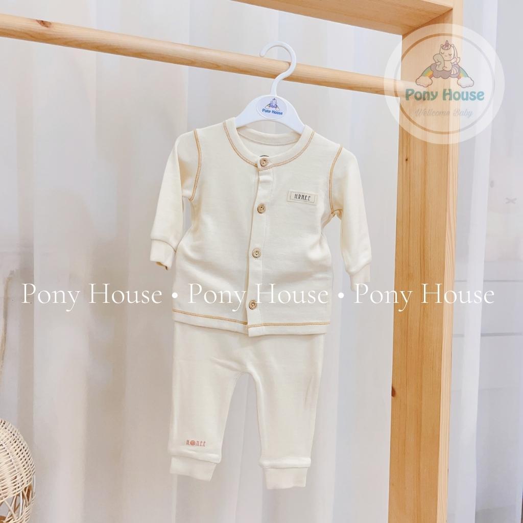 Bộ Sơ Sinh Dài Tay Hrnee Nỉ Bamboo Mềm Mại Cho Bé Trai Bé Gái Sơ Sinh Thu Đông
