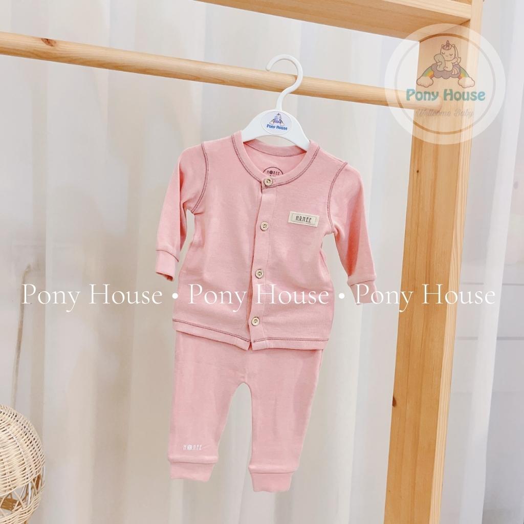Bộ Sơ Sinh Dài Tay Hrnee Nỉ Bamboo Mềm Mại Cho Bé Trai Bé Gái Sơ Sinh Thu Đông
