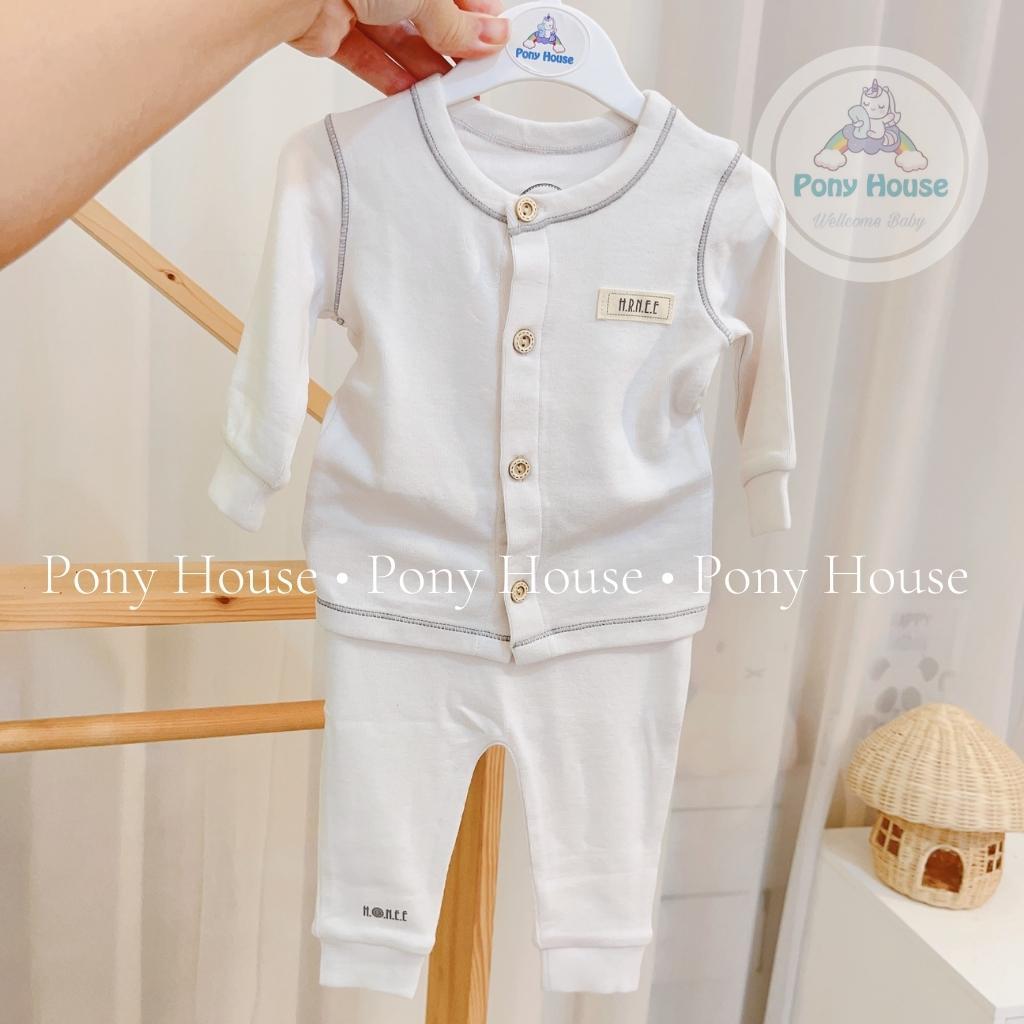 Bộ Sơ Sinh Dài Tay Hrnee Nỉ Bamboo Mềm Mại Cho Bé Trai Bé Gái Sơ Sinh Thu Đông