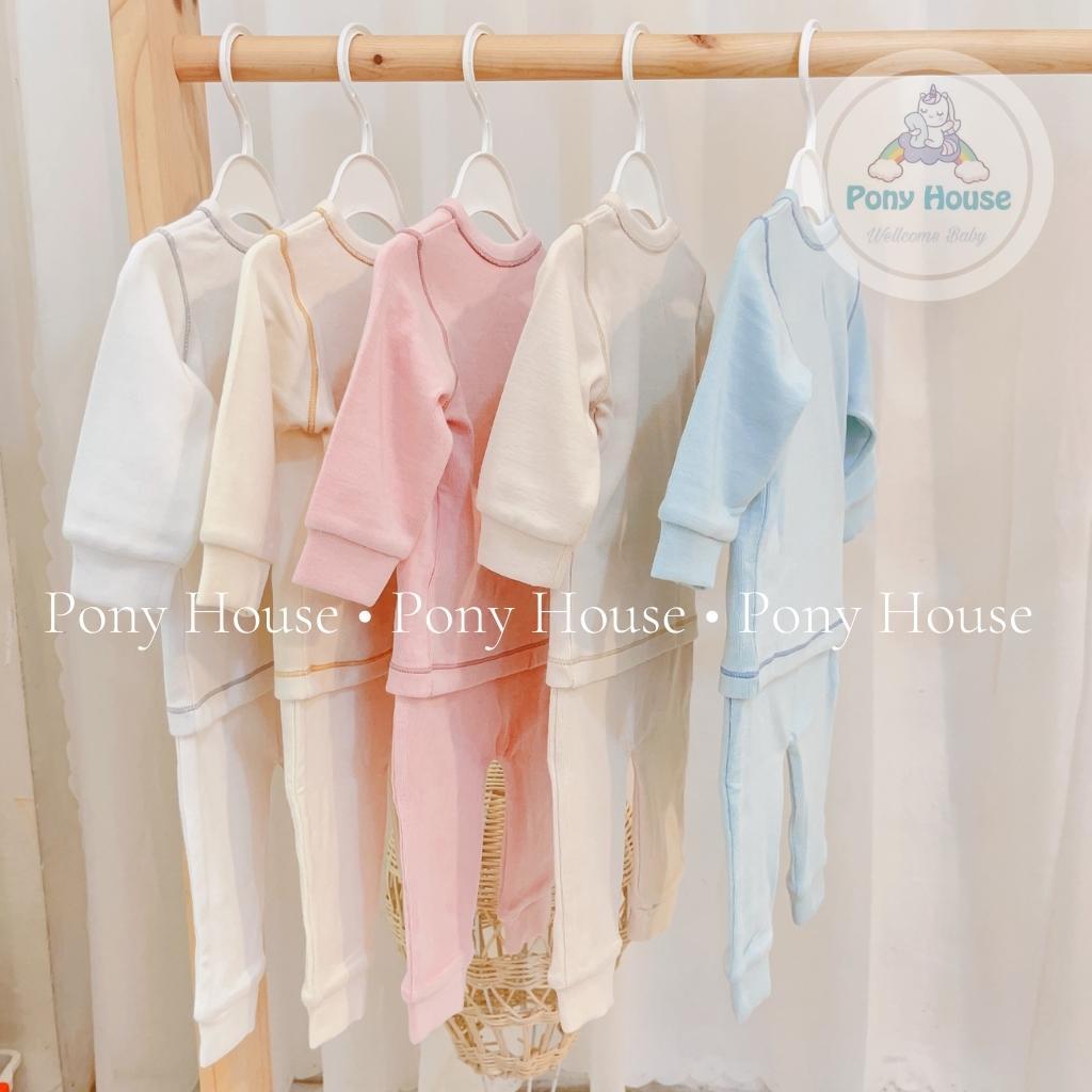 Bộ Sơ Sinh Dài Tay Hrnee Nỉ Bamboo Mềm Mại Cho Bé Trai Bé Gái Sơ Sinh Thu Đông