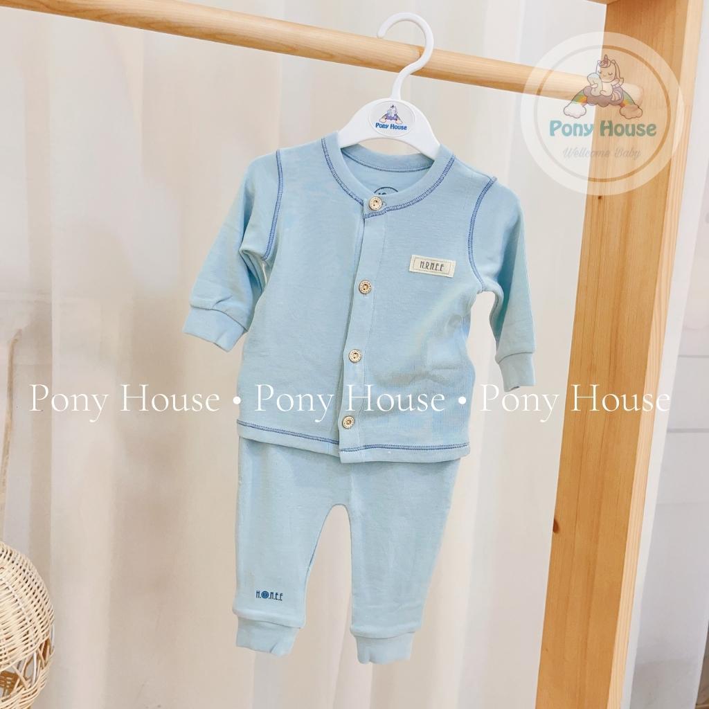 Bộ Sơ Sinh Dài Tay Hrnee Nỉ Bamboo Mềm Mại Cho Bé Trai Bé Gái Sơ Sinh Thu Đông