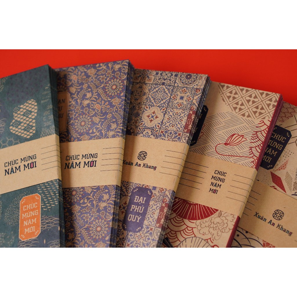 XẤP 10C LÌ XÌ GIẤY PATTERN KRAFT 120