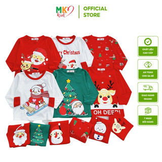 Bộ NOEL Dài Tay Cho Bé Trai Bé Gái MK KID Quần Áo Trẻ Em Giáng Sinh Cho Bé 7-30KG, Chất thun lạnh mếm mát
