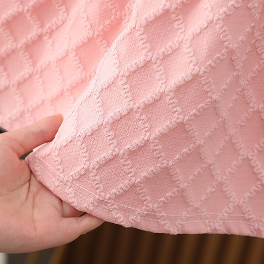 Váy đầm bé gái, váy tay bồng họa tiết vân nổi dễ thương  Nami kids