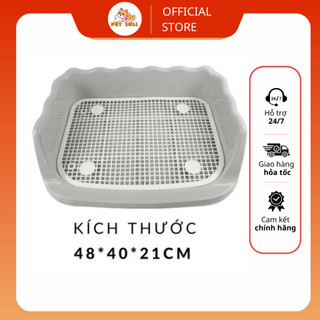 Khay vệ sinh bằng nhựa cho chó có tường chắn có trụ cho chó đực và chó cái
