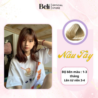 Thuốc Nhuộm Tóc Màu NÂU TÂY Không Tẩy Tuýp 100g -Beli Official Store