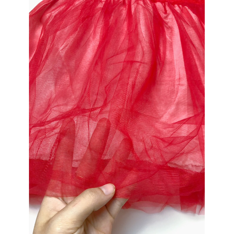 Váy len mix chân voan cho bé