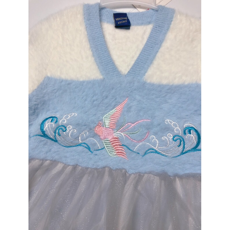 Váy len mix chân voan cho bé