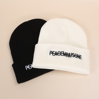 Mũ len peaceminusone chữ thêu - Ảnh thật