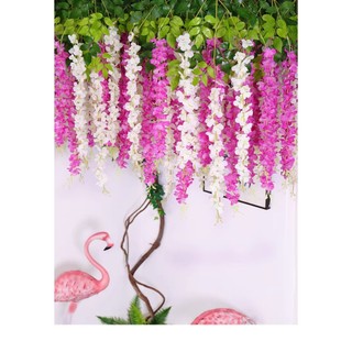 Bó 12 cành hoa tử đằng - Dây leo hoa dài 110cm hàng nhập khẩu loại 1