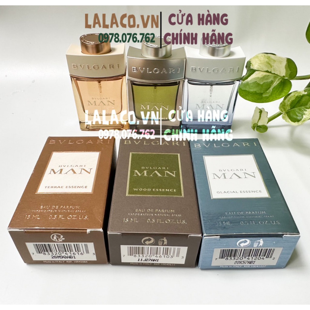 Nước Hoa Nam BVLGARI EDP Terrae Essence/ Wood Essence/ Glacial Essence
