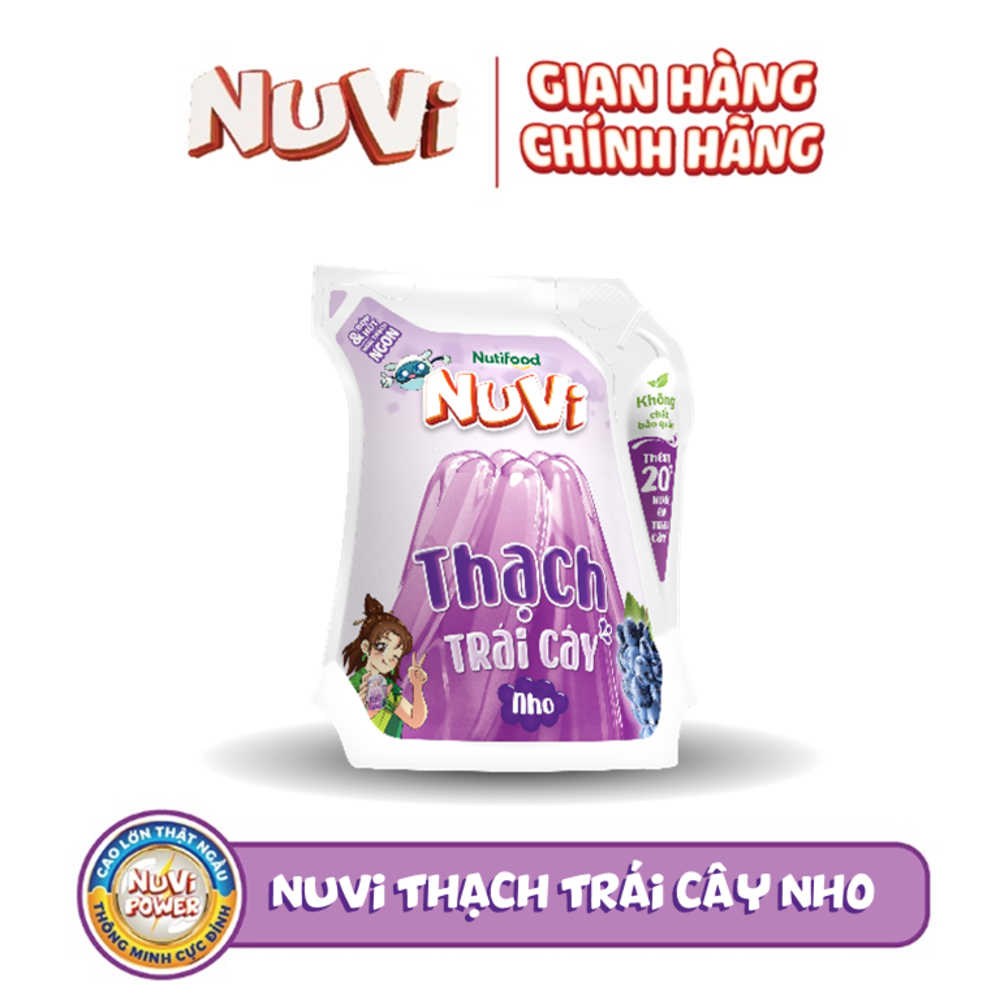 Thùng 24 Túi Nuvi Jelly Thạch Đào/ Nho/ Cacao túi NuVi Power 110ml - Thương Hiệu NUTIFOOD - YOOSOO MALL
