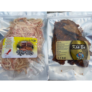 COMBO khô bò + mực [250gr bò vụn + 250gr mực hấp dừa]
