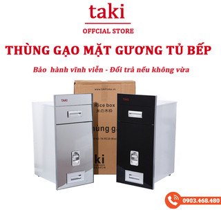 Thùng Đựng Gạo Thông Minh Tủ Bếp Gương Cường Lực - Bảo Hành 10 Năm - Có Thợ Lắp Đặt