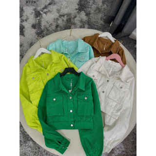 Khoác kaki jacket croptop jeans kaki dày đẹp- hình thật chính chủ