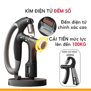 Bộ Kìm Bóp Tay Đếm Số Điện Tử - Dụng Cụ Tập Gym Tập Cơ Bắp Cổ Tay Cao Cấp Điều Chỉnh Lực Từ 10-100kg