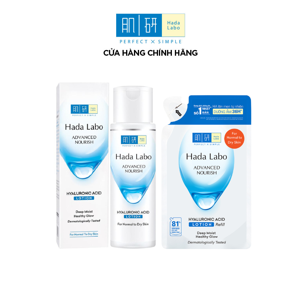 [VB] Combo dung dịch dưỡng ẩm & túi refill Hada Labo Advanced Nourish cho da thường/khô (Lotion 170ml+Túi refill 170ml)