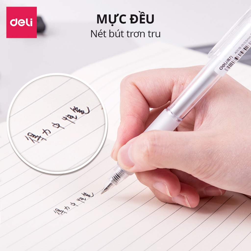 Bút Gel Bút Bi Nước Mực Màu Đen A057B Deli Phù Hợp Viết Sổ Calligraphy Ngòi 0.5mm Dành Cho Văn Phòng Học Sinh 1 Chiếc