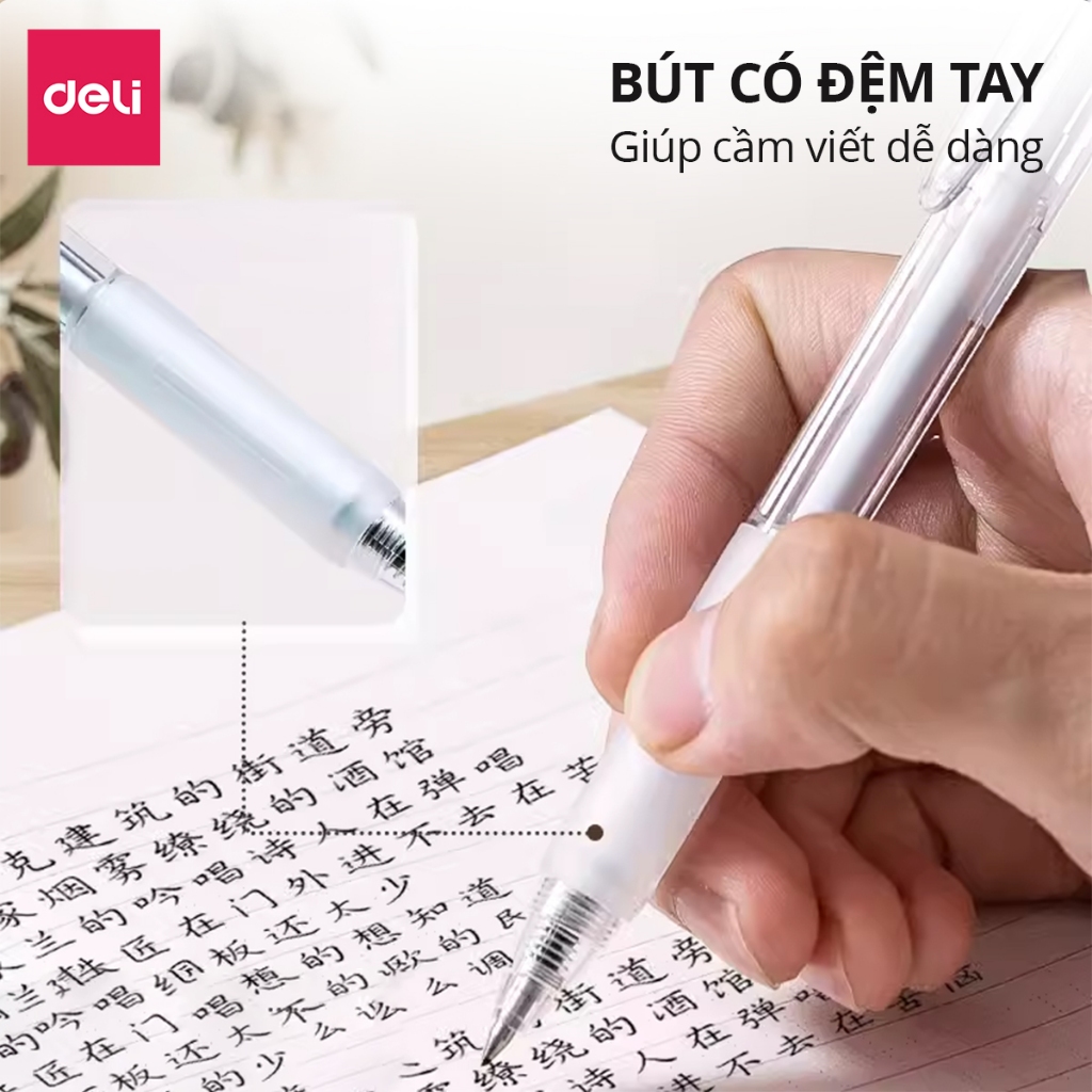 Bút Gel Bút Bi Nước Mực Màu Đen A057B Deli Phù Hợp Viết Sổ Calligraphy Ngòi 0.5mm Dành Cho Văn Phòng Học Sinh 1 Chiếc