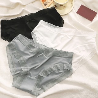 Combo 5 Quần lót nữ su lụa băng viền ren hoa mềm mại,thoáng mát,co giãn 4 chiều CÓ SIZE LỚN hàng loại 1