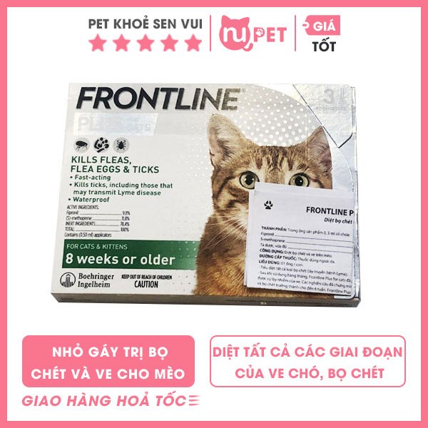 Lẻ 1 Tuýp nhỏ gáy diệt ve rận cho mèo Frontline Plus