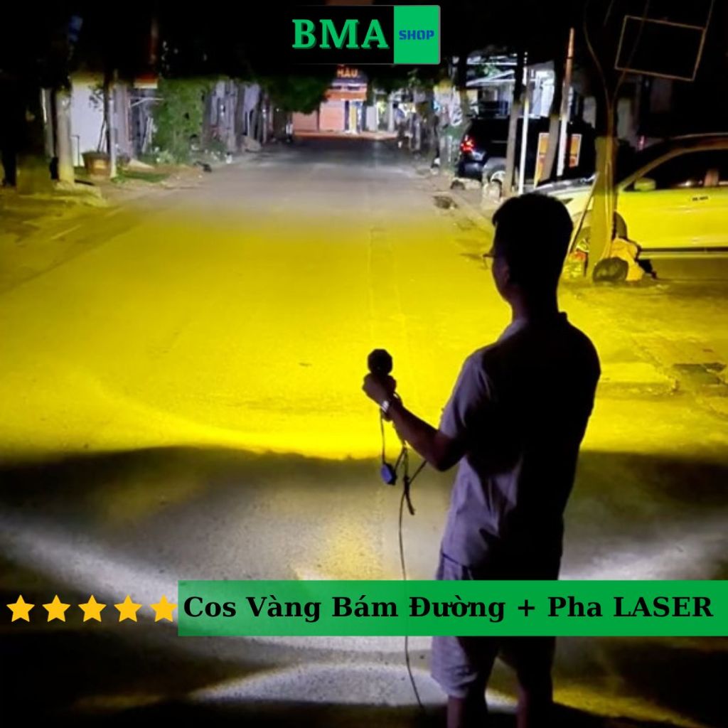 Đèn Trợ Sáng Bi Cầu BMU P65 55W/12.24V/DC Pha Laser Chống Chói