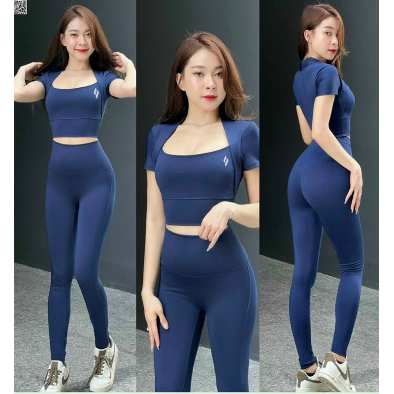 Bộ đồ dài tập gym yoga aerobic kèm sẵn mút