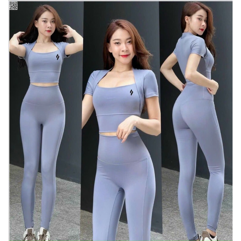 Bộ đồ dài tập gym yoga aerobic kèm sẵn mút