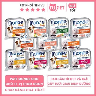 Pate Monge trái cây thơm ngon dành cho chó tại Nupet | Thức ăn ướt dinh dưỡng Monge cho chó hộp 100g