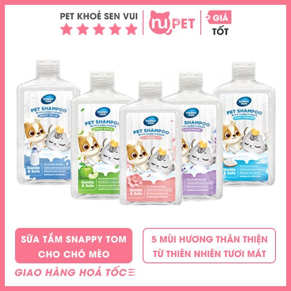 Sữa tắm Snappy Tom 500ml kết hợp dầu xả cho chó mèo