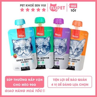 Súp thưởng Wanpy Nắp Vặn Cho Mèo – Soup pate nắp vặn Tuýp 90g
