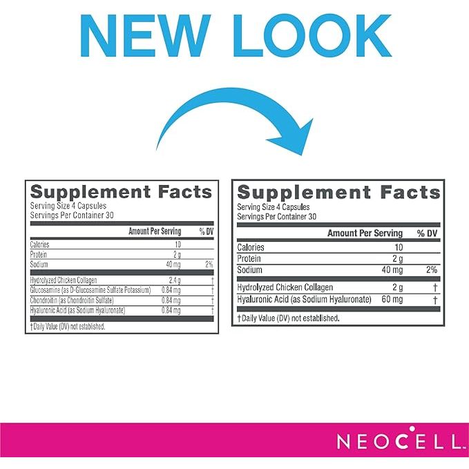 Neocell Collagen Type 2 Hyaluronic Acid Joint Complex Viên uống tăng cường sức khỏe xương khớp, tái tạo sụn khớp 120viên