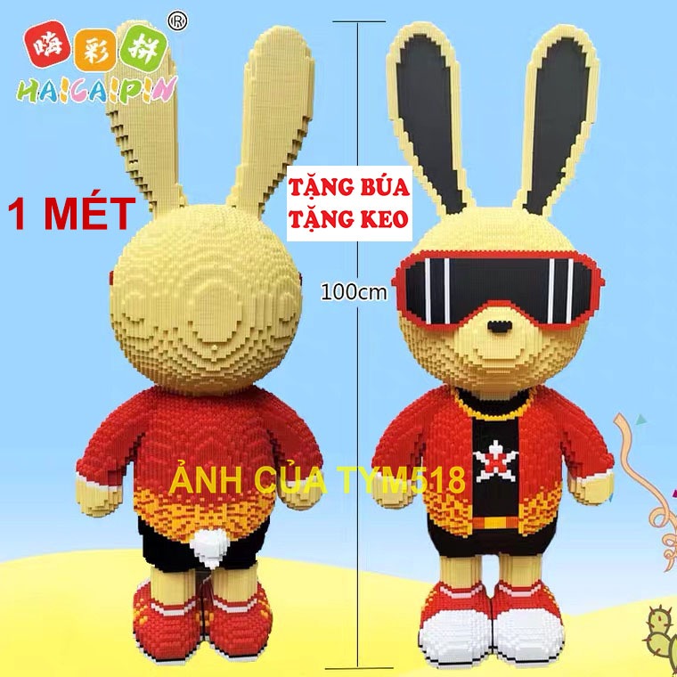 Xếp hình gấu bearbrick đa sắc cỡ lớn 100cm 1 mét đồ chơi lắp ráp bear brick trưng bày trang trí sang trọng