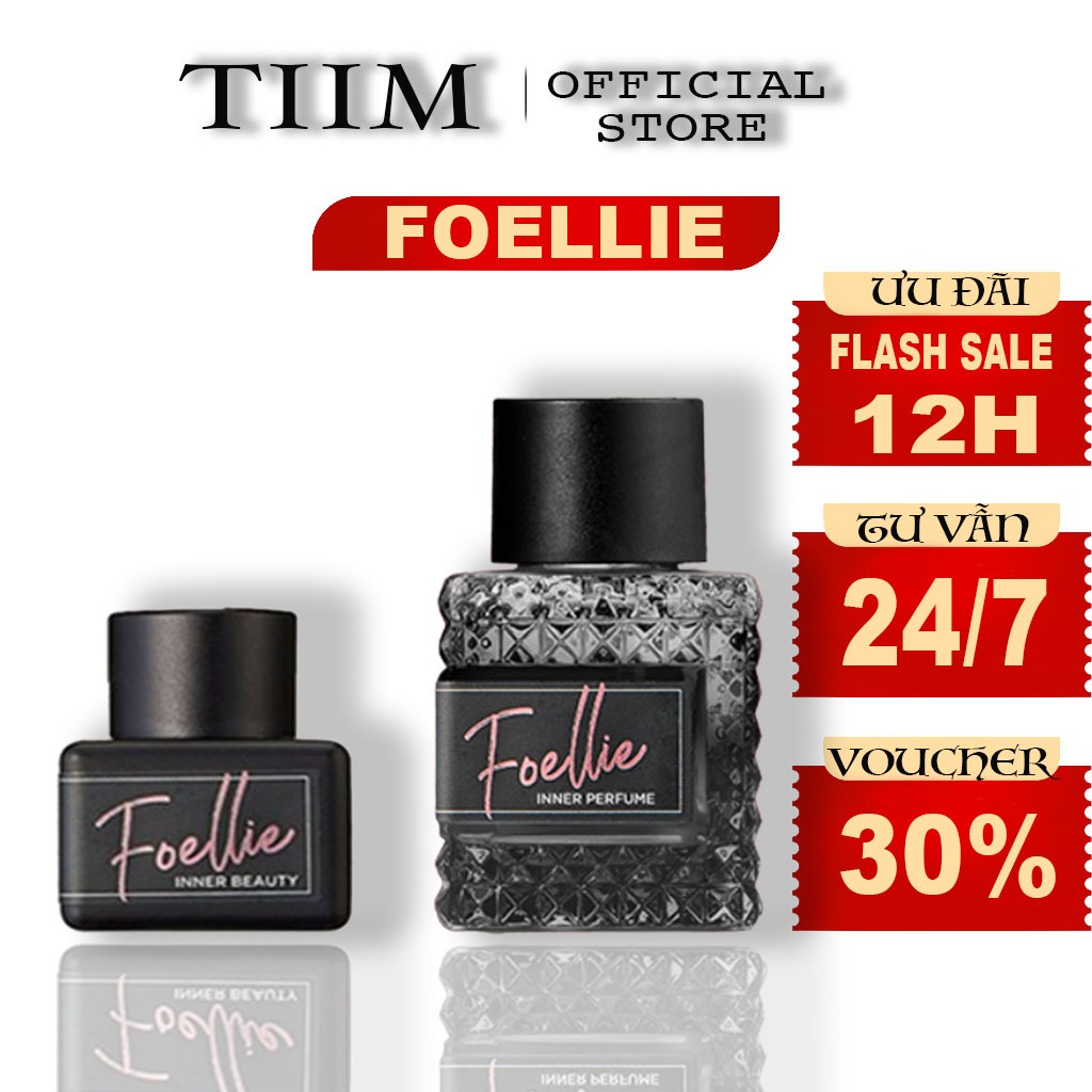 Nước Hoa Vùng Kín Foellie chai đen 5ml/10ml Hàn Quốc Mùi Hương Dịu Nhẹ Lưu Hương Suốt 24 giờ Chính Hãng