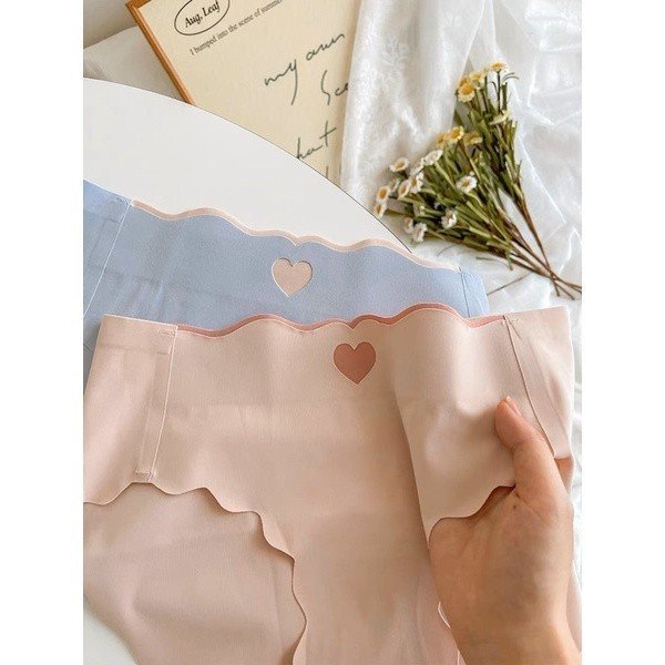 Quần lót nữ đúc su thiết kế hình tim chất thun lạnh viền sóng không đường may gợi cảm Rose 8335