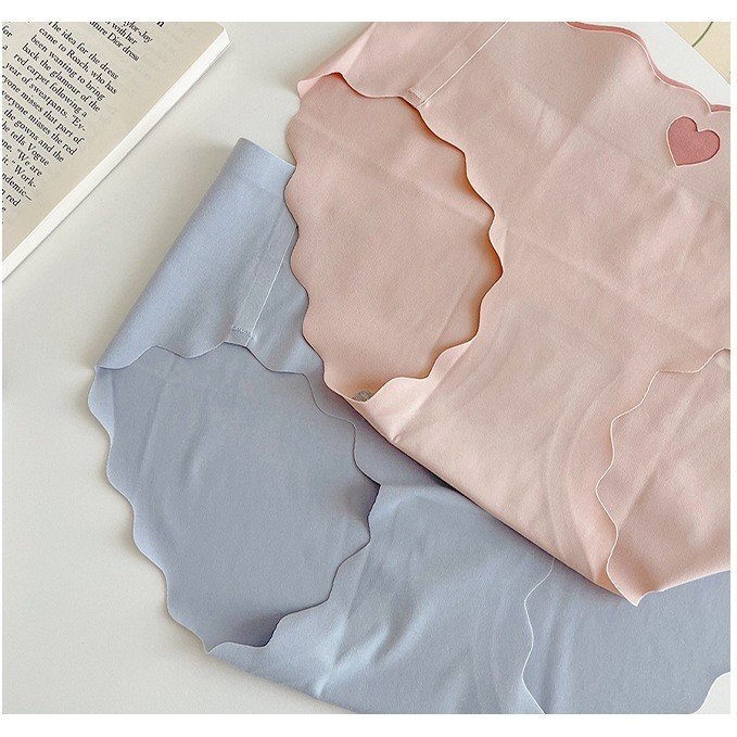 Quần lót nữ đúc su thiết kế hình tim chất thun lạnh viền sóng không đường may gợi cảm Rose 8335